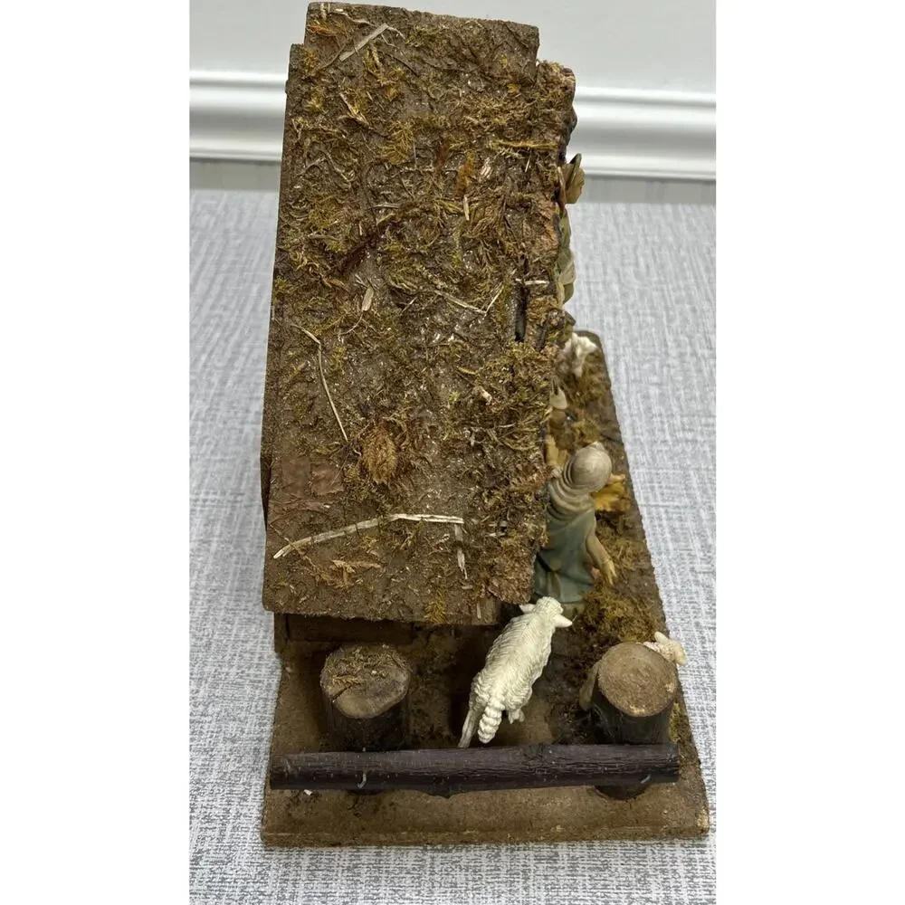 Vintage Nativity Manger Scene Made in Italy 8 Figures Wood Christmas Vintage